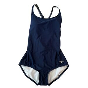 Speedo Womens‎ Swimsuit One Piece Cross Back Training Athletic Peacoat S